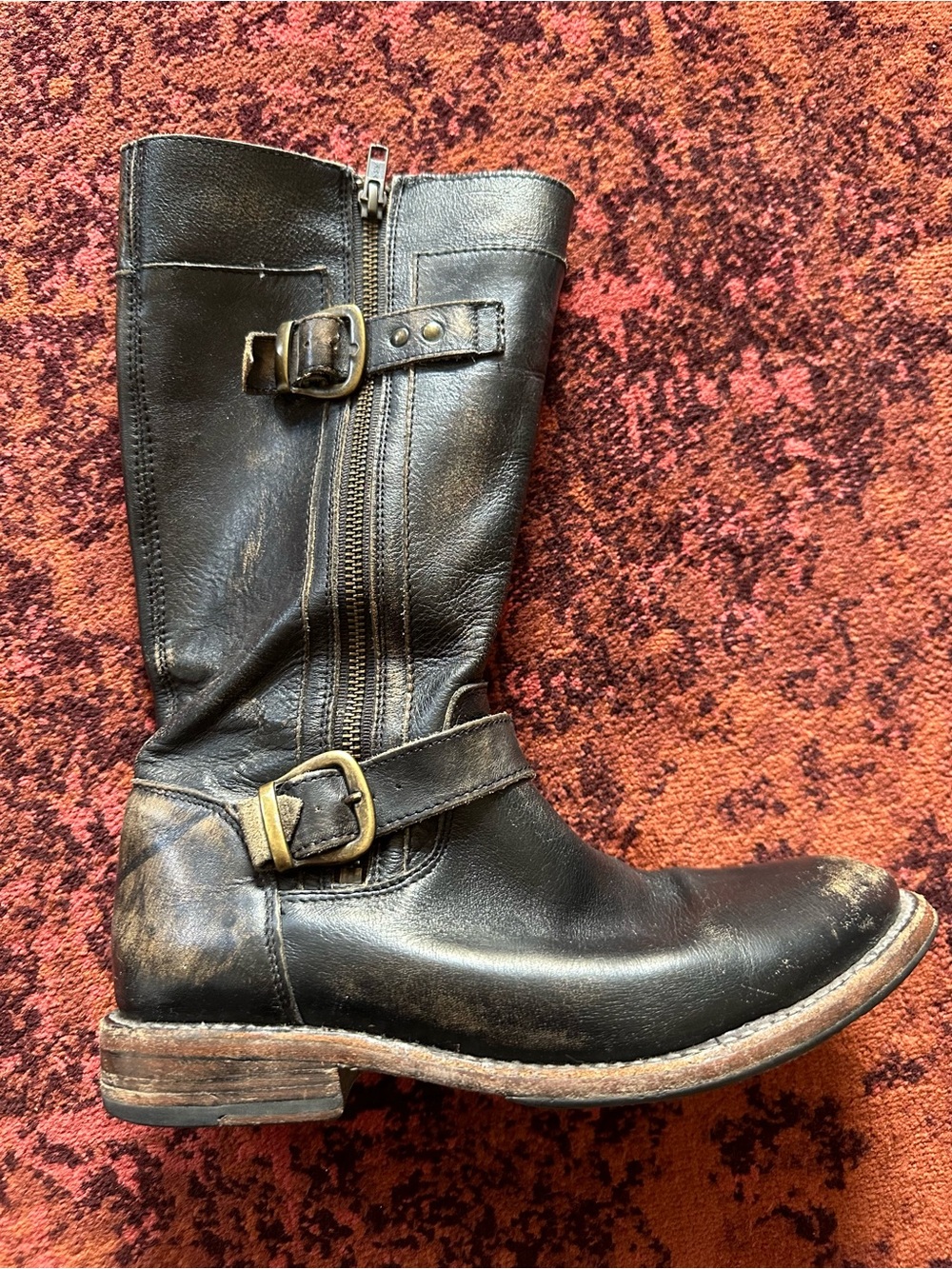 Bed Stu Gogo Lug Sole Double Zip Boots Womens 7.5